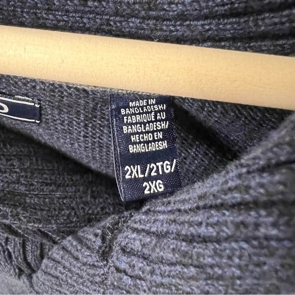 Izod men’s tall essential cowl shawl neck button sweater navy | 2XL, 2TG - Picture 8 of 11